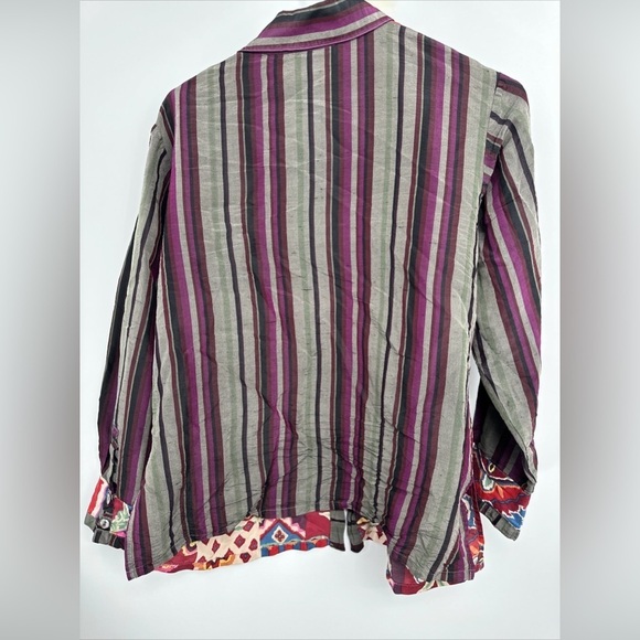 Koos Of Course Size Small Silk Button Down Top Artsy - Picture 3 of 3